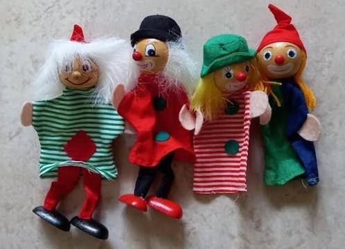 vingerpopjes met houten hoofd , clowntjes, Kinderen en Baby's, Speelgoed | Knuffels en Pluche, Nieuw, Ophalen of Verzenden