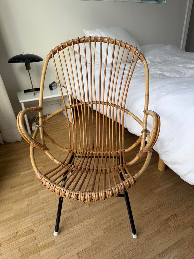 Rotan vintage stoel, Antiquités & Art, Antiquités | Meubles | Chaises & Canapés, Enlèvement