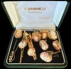 Cameo Agaat Vergulde Set Camee Sieraden Camee, Ophalen of Verzenden, Overige materialen, Overige typen, Verguld
