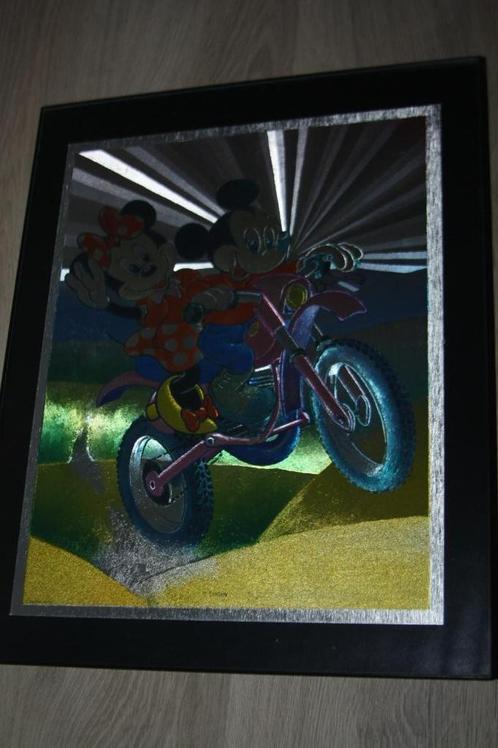 Mickey en Minnie mouse , metalic print , originele kader, Verzamelen, Disney, Zo goed als nieuw, Plaatje of Poster, Mickey Mouse