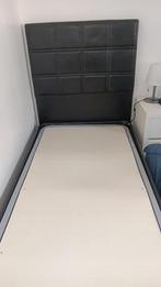 Lit boxspring avec matelas comme neuf, Huis en Inrichting, Slaapkamer | Boxsprings, 90 cm, Eenpersoons, Zo goed als nieuw, Zwart