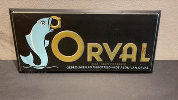Assiette ancienne en fer blanc Orval., Enlèvement ou Envoi, Comme neuf, Panneau publicitaire
