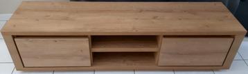 TV-meubel in hout (eik-look) met 2 lades: 163.5 lang,41 hoog