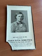 Rouwkaart M. Demuynck  Ardooie 1915 + Roeselare 1944, Collections, Images pieuses & Faire-part, Carte de condoléances, Enlèvement ou Envoi