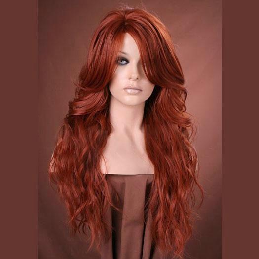 Luxe pruik rood lang haar model Cala kleur 350, Handtassen en Accessoires, Uiterlijk | Haarverzorging, Nieuw, Verzenden