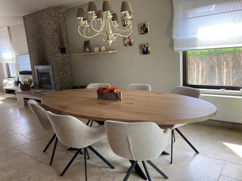 massief eiken eettafel / houten tafel / deens ovale tafel, Huis en Inrichting, Tafels | Eettafels, Nieuw, 100 tot 150 cm, 200 cm of meer
