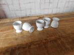 eierdopje x 5 - vintage - wit en goud - ei - tafel, Antiek en Kunst, Ophalen of Verzenden