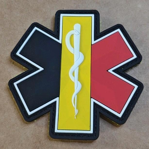 3D Patch Star of Life BELGIË contour 8cm, Verzamelen, Militaria | Algemeen, Embleem of Badge, Ophalen of Verzenden