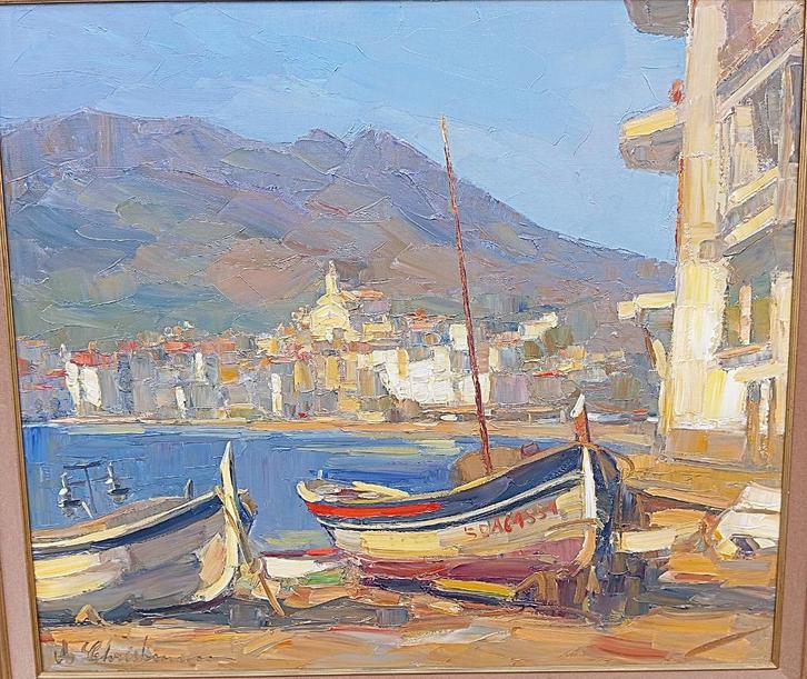 peinture signée Costa Brava Cadaques Espagne, Antiquités & Art, Art | Peinture | Classique, Enlèvement