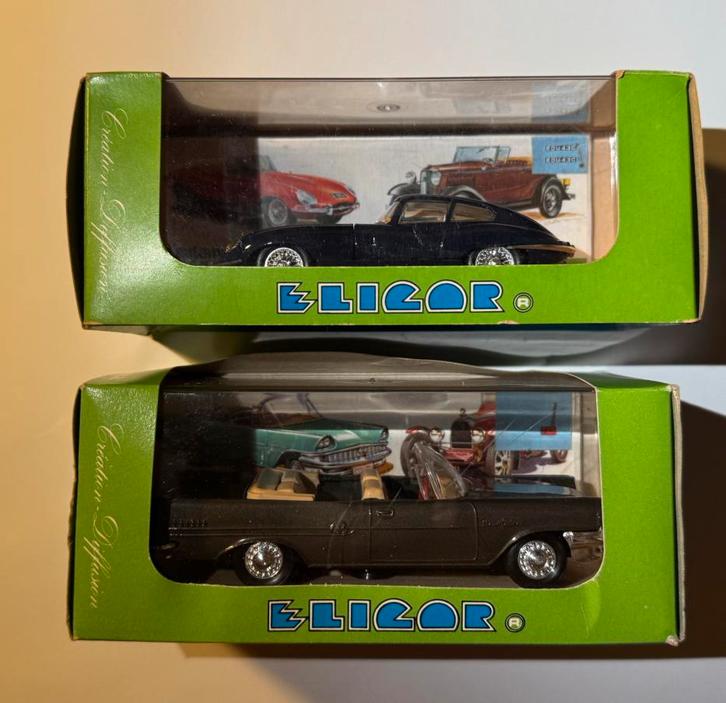 Eligor Lot: 1965 Jaguar (#1153) & 1958 Chrysler (#1100), Hobby & Loisirs créatifs, Voitures miniatures | 1:43, Neuf, Enlèvement ou Envoi