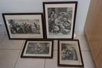 Pentekeningen - 4 St, Antiek en Kunst, Kunst | Tekeningen en Fotografie, Ophalen