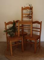 4 MOOIE  MASSIEF EIKEN STOELEN, Huis en Inrichting, Stoelen, Ophalen, Gebruikt, Bruin, Vier