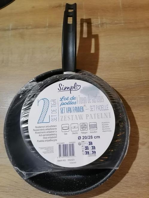 Nieuwe set van 2 pannen, Huis en Inrichting, Keuken | Potten en Pannen, Nieuw, Pannenset, Inductieplaat, Keramische plaat, Ophalen of Verzenden