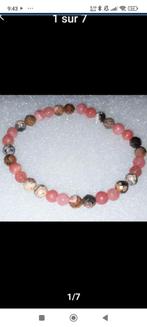 Armband met natuurlijke rhodochrosietkralen, Handtassen en Accessoires, Armbanden, Ophalen, Nieuw, Elastiek