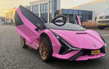 Lamborghini SIAN roze 12V – Afstandsbediening – Leder – Rubb beschikbaar voor biedingen