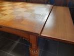 Uitschuifbare eettafel met 6 stoelen, Huis en Inrichting, Gebruikt, Rechthoekig, Ophalen, Vijf personen of meer