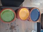 Servies spaans aardewerk in 3kleuren, Huis en Inrichting, Keuken | Servies, Ophalen, Gebruikt, Bord(en), Overige stijlen