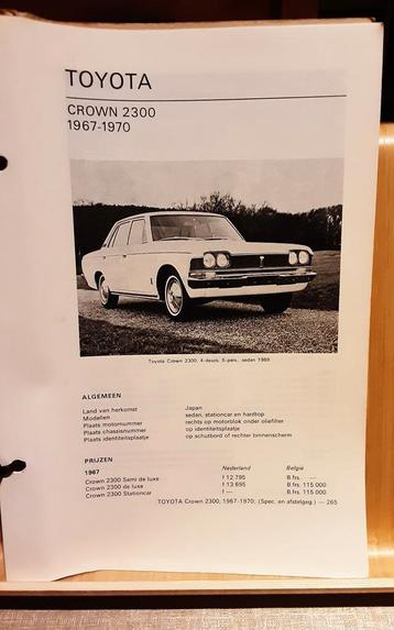 Toyota crown technische fiche, Boeken, Ophalen of Verzenden, Zo goed als nieuw, Toyota