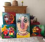 4 oude schilderijen, samen:, Antiek en Kunst, Ophalen