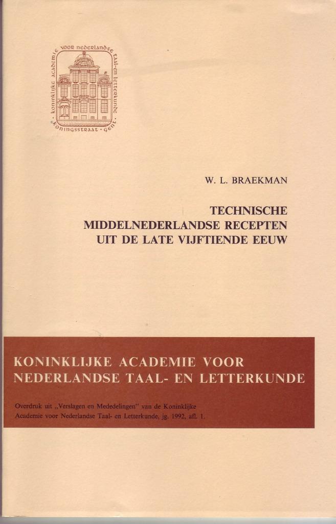 TECHNISCHE MIDDELNEDERLANDSE RECEPTEN Taal-en letterkunde, Boeken, Literatuur, Zo goed als nieuw, Ophalen of Verzenden