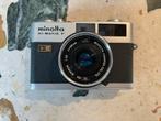 Minolta Hi-Matic F – Vintage 35mm Filmcamera met draagtas!, Audio, Tv en Foto, Fotocamera's Analoog, Ophalen of Verzenden, Gebruikt