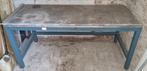 Metalen tafel met vol aluminium werkblad, Doe-het-zelf en Bouw, Werkbanken, Ophalen, Gebruikt, 120 tot 170 cm