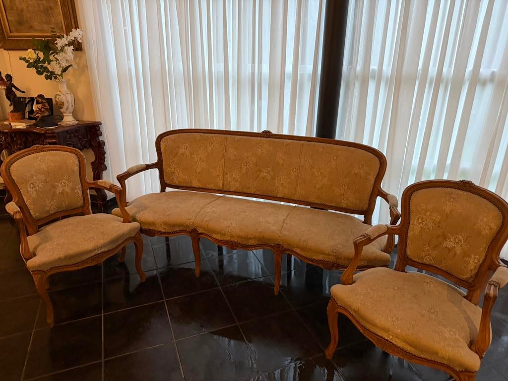 Antieke salon 3-zit en 2x 1-zit, Ophalen