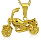 Pendentif moto Chopper en acier doré, Bijoux, Sacs & Beauté, Pendentifs, Enlèvement ou Envoi, Neuf