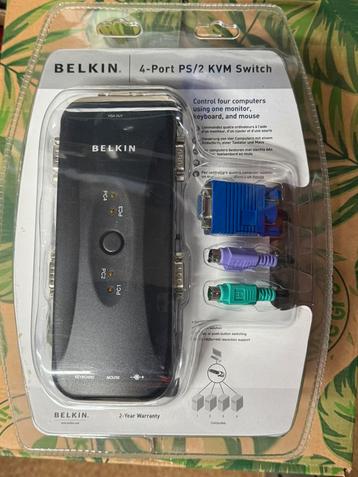 Commutateur KVM 4 ports PS 2 Belkin New, Informatique & Logiciels, Enlèvement