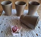 4 Franse stapelbare gres bekers, Cermer, Huis en Inrichting, Keuken | Servies, -, Keramiek, -, Ophalen of Verzenden