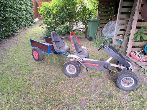 mammoet go cart 2 pers met aanhangwagen, Kinderen en Baby's, Speelgoed | Buiten | Skelters, Gebruikt, Mammoet, Duozit, Met kar of aanhanger