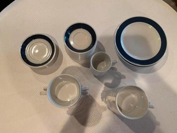 Vaisselle d'hôtel bleue/blanche, Enlèvement, Utilisé, Assiettes(s)