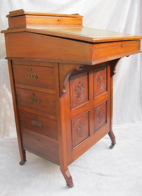 Kleine authentieke Davenport bureau., Antiek en Kunst, Antiek | Kantoor en Zakelijk, Ophalen