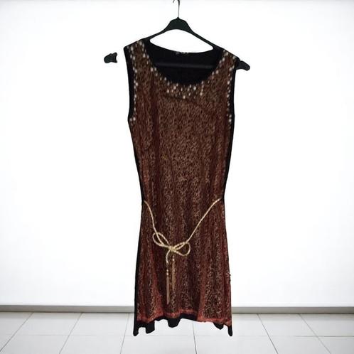 Stretchy glitter jurk rood zwart met parels S/M, Kleding | Dames, Jurken, Nieuw, Maat 36 (S), Rood, Boven de knie, Verzenden