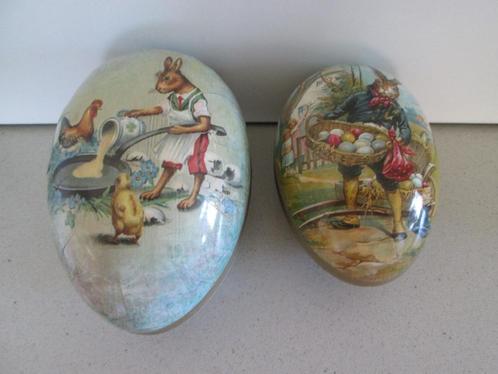 2 mooie kartonnen paaseieren van 18 cm en 14 cm  Nestler Ger, Diversen, Pasen, Zo goed als nieuw, Ophalen of Verzenden