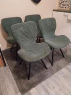 4 turquoise stoelen van stof., Ophalen, Gebruikt, Stof