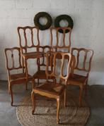 6 MASSIEF EIKEN STOELEN / GOEDE STAAT, Ophalen, Gebruikt, Bruin, Vijf, Zes of meer stoelen