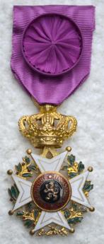 Medaille, Officier Leopolds Orde, 2-taal FR BURGER versie ZG, Ophalen of Verzenden, Landmacht, Lintje, Medaille of Wings