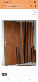 1 binnendeur eik + 1 fineer binnendeur, Doe-het-zelf en Bouw, Deuren en Vliegenramen, Ophalen, Gebruikt, Hout, Binnendeur