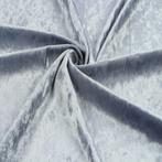 Promo!6492) 155x100cm stretch velours crushed fluweel zilver, 120 cm of meer, Nieuw, Ophalen of Verzenden, Polyester