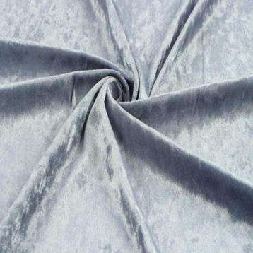 Promo!6492) 155x100cm stretch velours crushed fluweel zilver beschikbaar voor biedingen