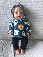 214. Babyborn: Nieuwe hoodie met dieren + zwarte broek, Ophalen of Verzenden, Nieuw, Babypop