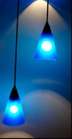 Hanglamp blauw Glas, Ophalen, Modern, Minder dan 50 cm, Glas