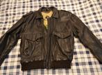 Blouson aviateur Buxton vintage en cuir XL, Comme neuf, Brun, Enlèvement, Taille 56/58 (XL)