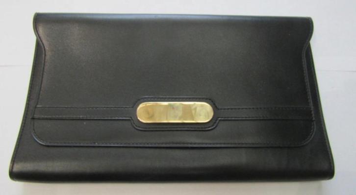 Delvaux Clutch, Handtassen en Accessoires, Tassen | Damestassen, Zo goed als nieuw, Avondtasje, Zwart, Ophalen of Verzenden