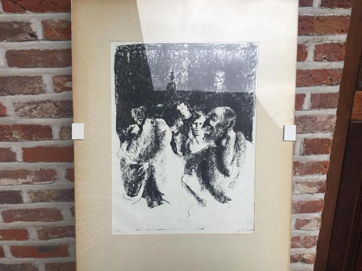 Litho 2/5 van Joris Tinel 1969 afmeting kader 70x50 cm., Antiek en Kunst, Kunst | Litho's en Zeefdrukken, Ophalen
