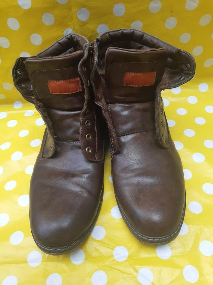 Leren hoge bruine herenschoenen Checker maat 46, Kleding | Heren, Schoenen, Gedragen, Boots, Bruin, Ophalen