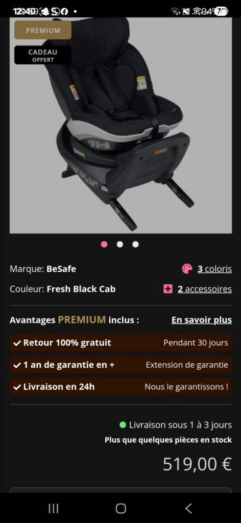 Siege auto besafe izi turn 360, Enfants & Bébés, Sièges auto, Comme neuf, Isofix, Protection latérale, Enlèvement