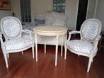 Stoelen en tafel in klassieke stijl, Huis en Inrichting, Twee, Classique, Wit, Hout