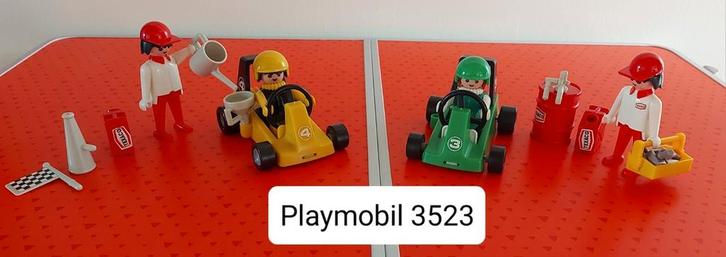 Vintage Playmobil go-kart racers (PLL06), Kinderen en Baby's, Speelgoed | Playmobil, Gebruikt, Complete set, Ophalen of Verzenden